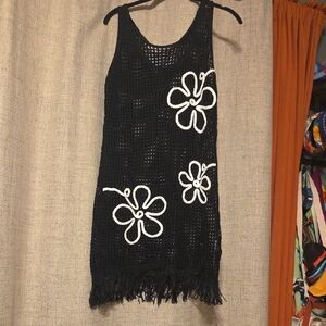 Elegant Black Crochet Dress